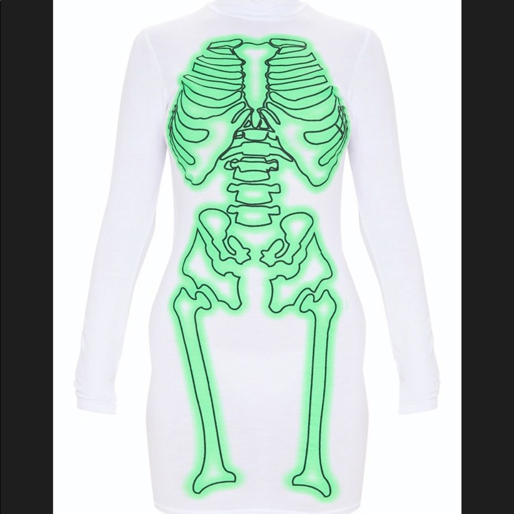 Long Sleeve Skeleton Bodycon Dress
